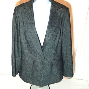 Focus 2000 Dark Gray Long Sleeve Lined Business Blazer Suit Jacket Size 8